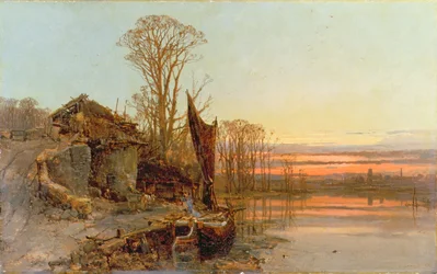 Landscape with a Ruined Cottage at Sunset, 1898
